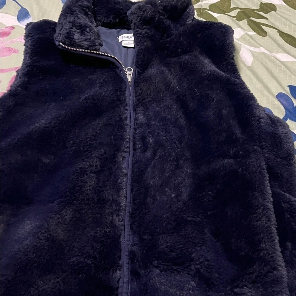 J. Crew Navy Plush Vest New